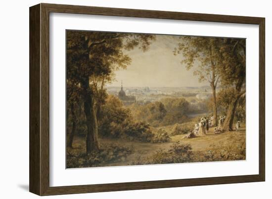 A View of Versailles with Elegant Figures in the Foreground at Sunset-Barret George the Younger-Framed Giclee Print