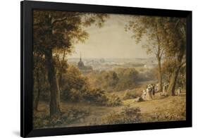 A View of Versailles with Elegant Figures in the Foreground at Sunset-Barret George the Younger-Framed Giclee Print