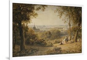 A View of Versailles with Elegant Figures in the Foreground at Sunset-Barret George the Younger-Framed Giclee Print