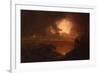 A View of Vesuvius Erupting by Night-Joseph Wright of Derby-Framed Giclee Print