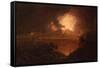 A View of Vesuvius Erupting by Night-Joseph Wright of Derby-Framed Stretched Canvas