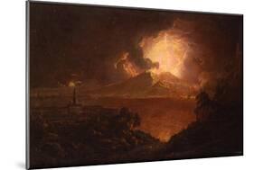 A View of Vesuvius Erupting by Night-Joseph Wright of Derby-Mounted Giclee Print