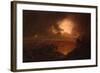 A View of Vesuvius Erupting by Night-Joseph Wright of Derby-Framed Giclee Print