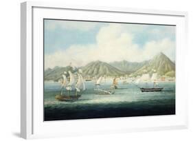 A View of Victoria, Hong Kong with British Ships and Other Vessels-null-Framed Giclee Print