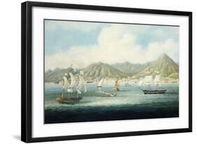 A View of Victoria, Hong Kong with British Ships and Other Vessels-null-Framed Giclee Print