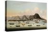 A View of Victoria, Hong Kong, with the Hulk H.M.S Princess Charlotte-null-Stretched Canvas