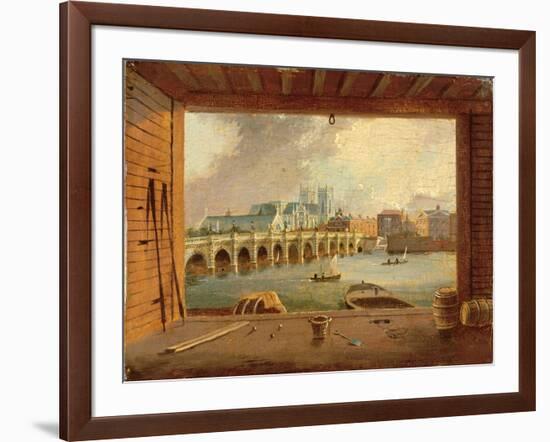 A View of Westminster Bridge (Oil on Panel)-Daniel Turner-Framed Giclee Print