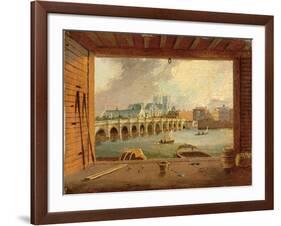 A View of Westminster Bridge (Oil on Panel)-Daniel Turner-Framed Giclee Print