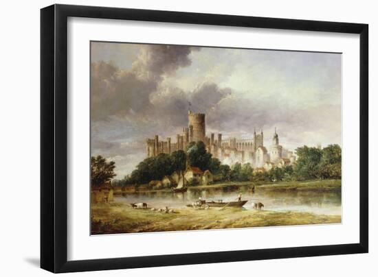 A View of Windsor Castle from the Brocas Meadows-Alfred Vickers-Framed Premium Giclee Print