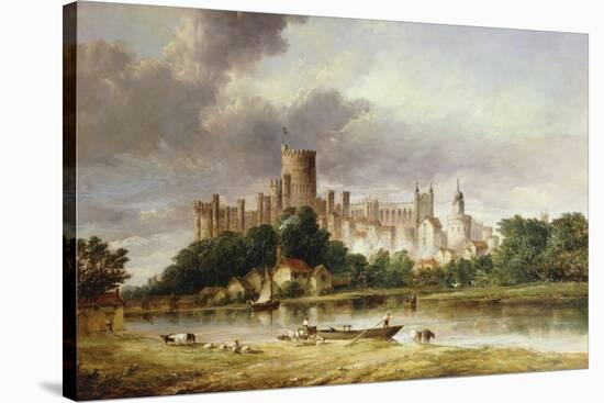 A View of Windsor Castle from the Brocas Meadows-Alfred Vickers-Stretched Canvas