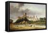 A View of Windsor Castle from the Brocas Meadows-Alfred Vickers-Framed Stretched Canvas