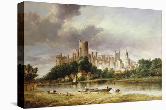 A View of Windsor Castle from the Brocas Meadows-Alfred Vickers-Stretched Canvas