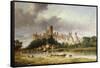 A View of Windsor Castle from the Brocas Meadows-Alfred Vickers-Framed Stretched Canvas