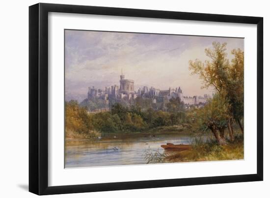 A View of Windsor Castle from the Thames, 1884 watercolor and pencil-James Burrell Smith-Framed Giclee Print