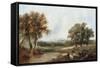 A View of Windsor from the Great Park-William Daniell-Framed Stretched Canvas