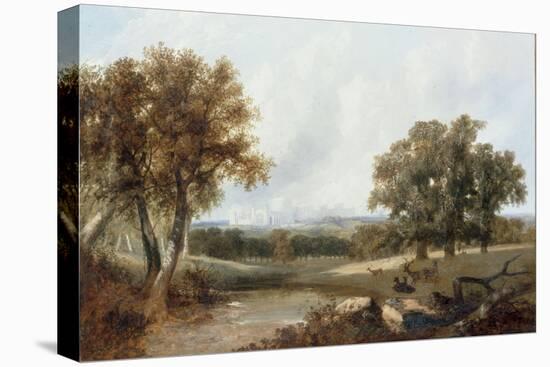 A View of Windsor from the Great Park-William Daniell-Stretched Canvas