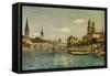 A View of Zurich with the River Limmat from the Quaibrucke Looking Towards the Fraumunstkirche,…-Otto Pilny-Framed Stretched Canvas