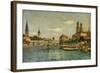A View of Zurich with the River Limmat from the Quaibrucke Looking Towards the Fraumunstkirche,…-Otto Pilny-Framed Giclee Print