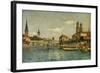 A View of Zurich with the River Limmat from the Quaibrucke Looking Towards the Fraumunstkirche,…-Otto Pilny-Framed Giclee Print