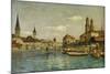 A View of Zurich with the River Limmat from the Quaibrucke Looking Towards the Fraumunstkirche,…-Otto Pilny-Mounted Giclee Print