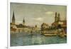 A View of Zurich with the River Limmat from the Quaibrucke Looking Towards the Fraumunstkirche,…-Otto Pilny-Framed Giclee Print