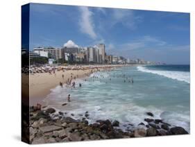 A View Over Leblon and Ipanema Beaches in Rio De Janeiro-Alex Saberi-Stretched Canvas