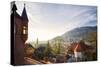 A View over the Misty Old Town of Heidelberg, Baden-Wurttemberg, Germany-Andreas Brandl-Stretched Canvas