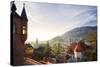 A View over the Misty Old Town of Heidelberg, Baden-Wurttemberg, Germany-Andreas Brandl-Stretched Canvas