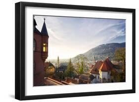 A View over the Misty Old Town of Heidelberg, Baden-Wurttemberg, Germany-Andreas Brandl-Framed Photographic Print