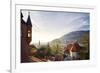 A View over the Misty Old Town of Heidelberg, Baden-Wurttemberg, Germany-Andreas Brandl-Framed Photographic Print