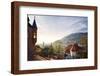 A View over the Misty Old Town of Heidelberg, Baden-Wurttemberg, Germany-Andreas Brandl-Framed Photographic Print