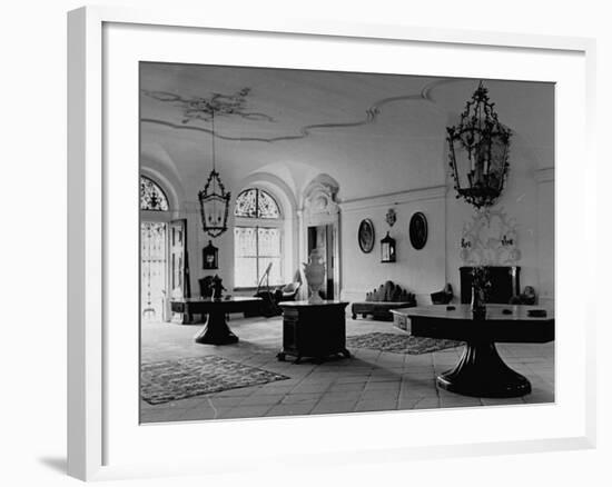 A View Showing the Entrance Hall at Leopoldskron, the Home of Max Reinhardt-John Phillips-Framed Premium Photographic Print