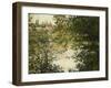 A View Through the Trees of La Grande Jatte Island; a Travers Les Arbres, Ile De La Grande Jatte,…-Claude Monet-Framed Giclee Print