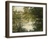 A View Through the Trees of La Grande Jatte Island-Claude Monet-Framed Giclee Print