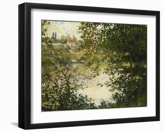 A View Through the Trees of La Grande Jatte Island-Claude Monet-Framed Giclee Print