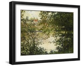 A View Through the Trees of La Grande Jatte Island-Claude Monet-Framed Giclee Print