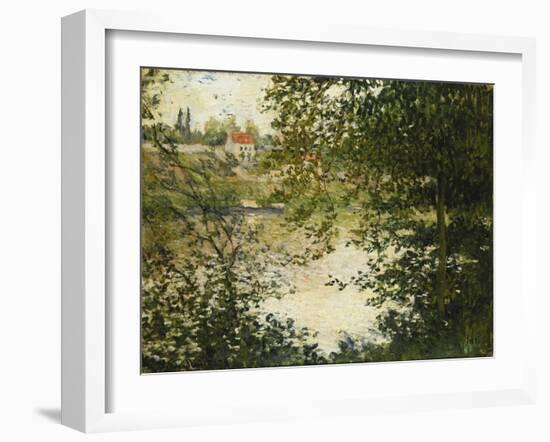 A View Through the Trees of La Grande Jatte Island-Claude Monet-Framed Giclee Print