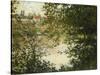 A View Through the Trees of La Grande Jatte Island-Claude Monet-Stretched Canvas