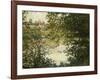 A View Through the Trees of La Grande Jatte Island-Claude Monet-Framed Giclee Print