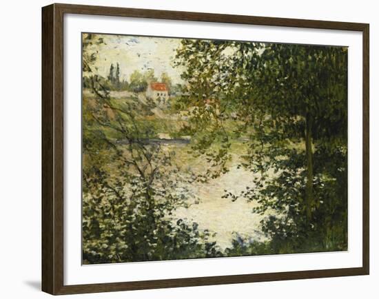 A View Through the Trees of La Grande Jatte Island-Claude Monet-Framed Giclee Print