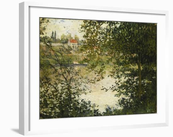 A View Through the Trees of La Grande Jatte Island-Claude Monet-Framed Giclee Print