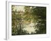 A View Through the Trees of La Grande Jatte Island-Claude Monet-Framed Giclee Print