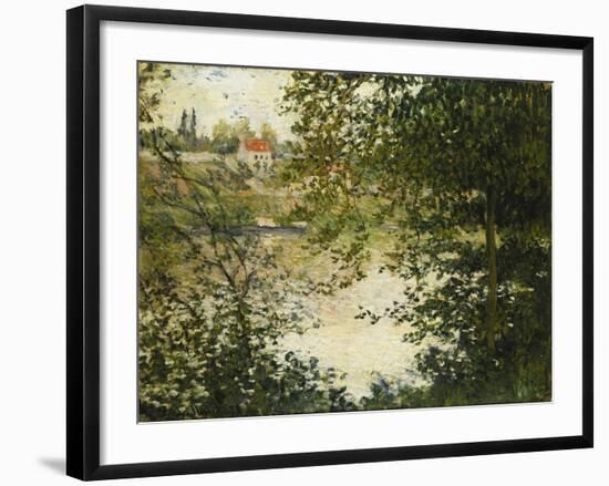 A View Through the Trees of La Grande Jatte Island-Claude Monet-Framed Giclee Print