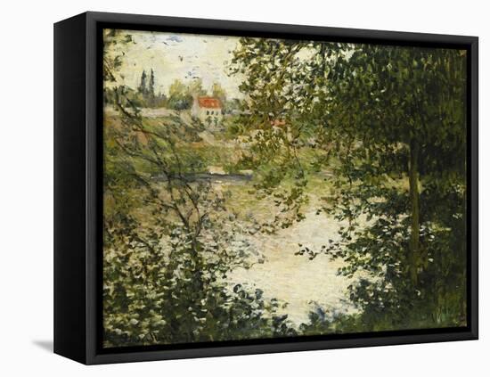 A View Through the Trees of La Grande Jatte Island-Claude Monet-Framed Stretched Canvas