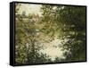 A View Through the Trees of La Grande Jatte Island-Claude Monet-Framed Stretched Canvas