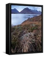 A View Towards the Cuillin Hills Across Loch Ainort on the Isle of Skye, Scotland, United Kingdom-Jon Gibbs-Framed Stretched Canvas