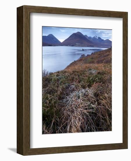 A View Towards the Cuillin Hills Across Loch Ainort on the Isle of Skye, Scotland, United Kingdom-Jon Gibbs-Framed Photographic Print