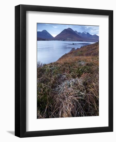 A View Towards the Cuillin Hills Across Loch Ainort on the Isle of Skye, Scotland, United Kingdom-Jon Gibbs-Framed Photographic Print