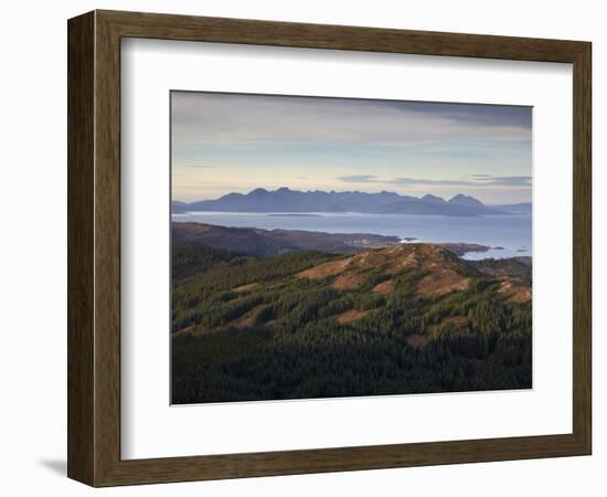 A View Towards the Isle of Skye from Plockton Cags, Plockton, Ross Shire, Scotland, United Kingdom,-Jon Gibbs-Framed Photographic Print