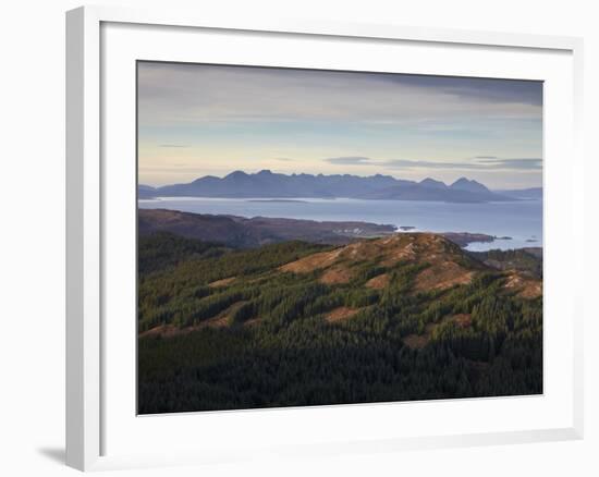 A View Towards the Isle of Skye from Plockton Cags, Plockton, Ross Shire, Scotland, United Kingdom,-Jon Gibbs-Framed Photographic Print